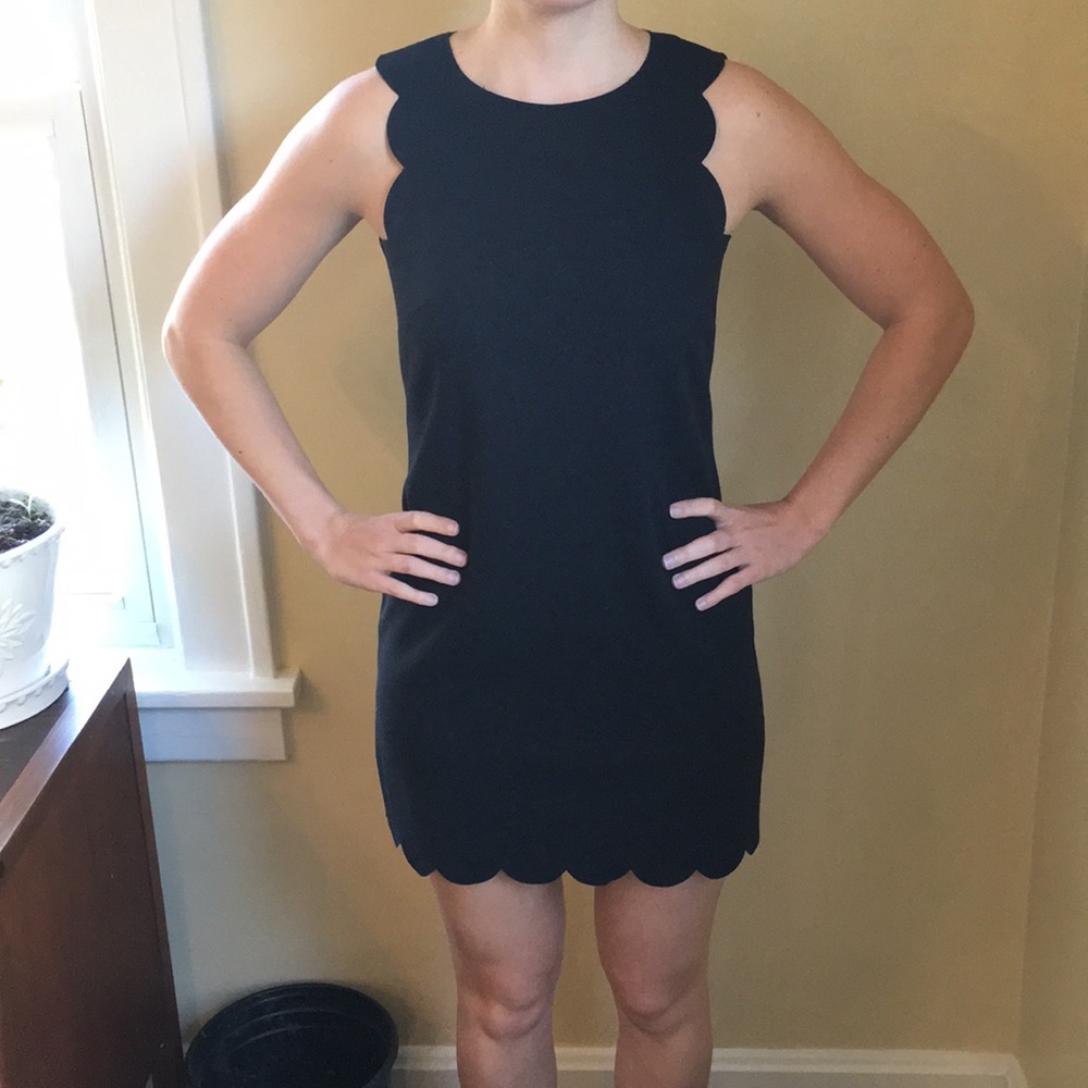 Scalloped black Jcrew dress